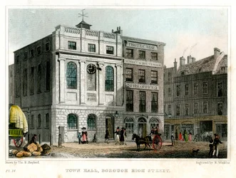 Câmara Municipal, High Street da cidade, Southwark, Londres, 1830.