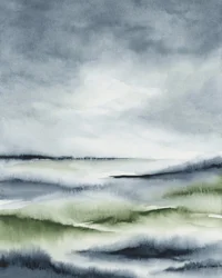 Paisagem verde enevoada