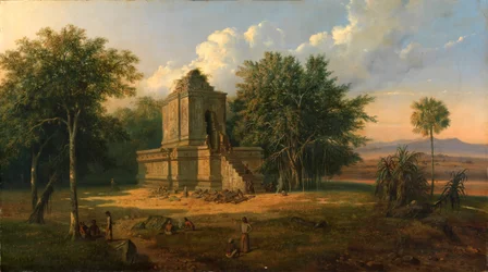 Templo javanês em ruínas, 1860.