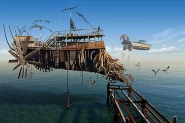 Nave Steampunk Voadora