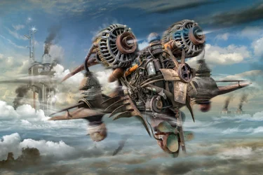 Máquina voadora steampunk
