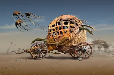 Carruagem surreal do deserto