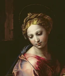 A Madonna (detalhe da "Sagrada Família" (La Perla), c.1518 (ver 56299)