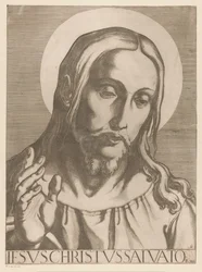 Cristo Jesus Cristo Salvator Mudi (título no objeto) Cristo, Maria en de twaalf apostelen (título da série) O Sagrado Colégio Apostólico (título da série)