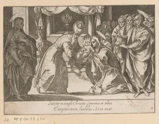 Presentatie van Christus in de tempel Vijftien Mysteries van de Rozenkrans (título da série) Quinze Mistérios do Rosário da Bem-Aventurada Virgem Maria (título da série)