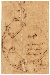 Planta baixa de Santa Maria degli Angeli, Florença (caneta e tinta castanha, sobre papel vegetal oleado)