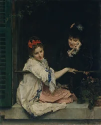 Meninas em uma janela, ca. 1875