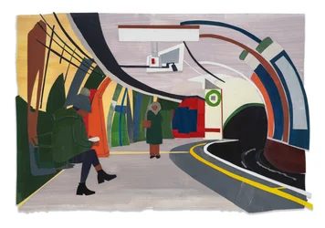 Hampstead Tube, 2023 (acrílico e colagem sobre papel)