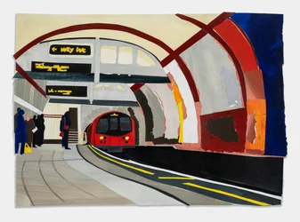 Hampstead Tube, 2023 (acrílico e colagem sobre papel)