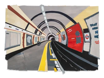 Mind the Gap, 2023 (acrílico e colagem sobre papel)