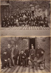 Director e professores da Bishop Cotton School, Shimla (recto); alunos da turma intermédia e pessoal da Bishop Cotton School, Shimla (verso)