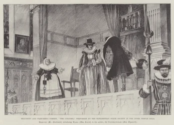 Comédia de Beaumont e Fletcher, The Coxcomb, realizada pela Sociedade de Palco Elisabetano no Inner Temple Hall