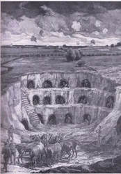 Os modernos habitantes das cavernas, da História da Grande Guerra Vol. 3 publicada pela Waverley Book Co Limited, c.1920