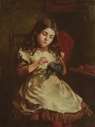 Cerzindo a meia, 1882