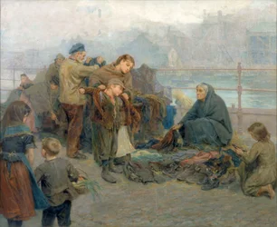 Mercado de roupas de Paddy, Sandgate, 1898