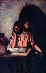 Ilustração para Robinson Crusoe por Daniel Defoe (lito a cores)