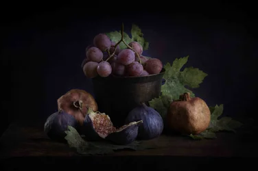 Rica natureza-morta de frutas