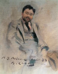 Retrato do pianista e compositor espanhol Isaac Albeniz (Camprodon