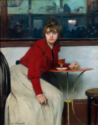 No Moulin de la Galette ou La Madeleine. Pintura de Ramon Casas i Carbo (1866-1932)