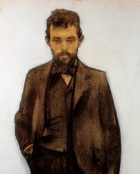 Retrato de Amadeo Vives (1871-1932) compositor (pastel)