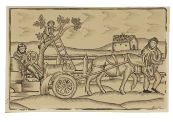 Turismo no campo espanhol (lápis, caneta e tinta sobre papel)