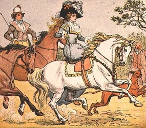 Uma bela dama num cavalo branco, de Ride a Cock Horse to Banbury Cross