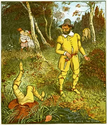 "E aquele que estava de bom humor, matou o outro ali", ilustração de Babes no bosque.