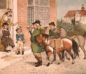 Ilustração de Cavalga num cavalinho até à Cruz de Banbury (Levando cavalos às crianças)