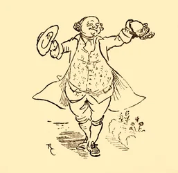 O amigo de John Gilpins lhe empresta uma peruca e um chapéu, 1878, c1918.