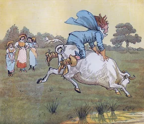 Ninguém lhe perguntou, Senhor, ela disse". Ilustração de Randolph Caldecott para o Nursery Rhyme 