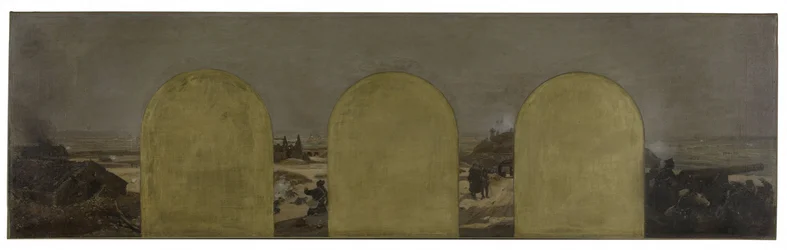 Esboço para o Gabinete do Prefeito da Câmara Municipal de Paris: Uma bateria nas muralhas: O cerco de Paris em 1870
