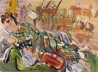 Berthe como Arlequim (óleo sobre tela)