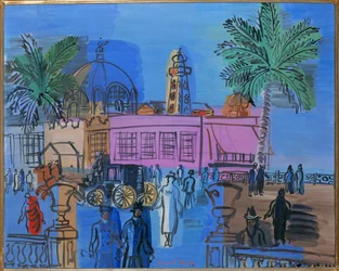 Calçadão de Nice (guache sobre papel)