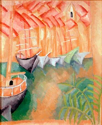 Barcos numa doca do porto de Marselha Pintura de Raoul Dufy (1877-1953) 1908 Paris, Galeria de Arte Moderna