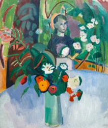 Jeanne entre as flores