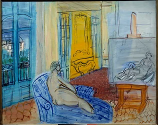 Modelo no atelier, século XX (óleo sobre tela)