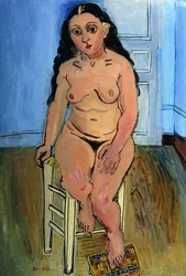 Mulher nua num banco
