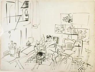 O Atelier do Pintor Desenho de Raoul Dufy (1877-1953) Nova Iorque, Museu de Arte Moderna