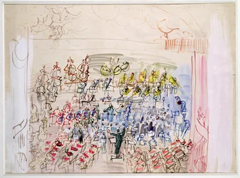 A Orquestra Sinfónica (aguarela sobre papel)