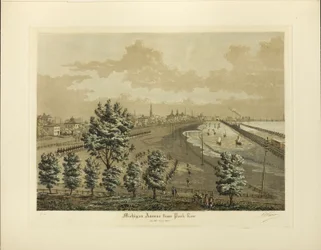 Michigan Avenue de Park Row no ano de 1865