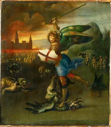 São Miguel. Pintado para Guidobaldo Montefeltre, Duque de Urbino ...