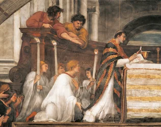 O milagre eucarístico, detalhe da Missa em Bolsena