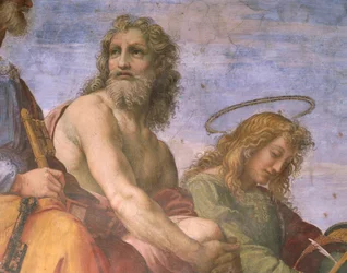 Adão e João o Evangelista, detalhe da Disputa do Santo Sacramento