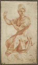 Figura Alegórica Feminina; Alegoria de Fides, WA1956.21 (giz vermelho)