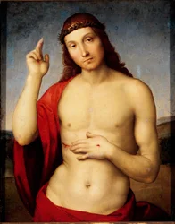 Christ Benching Painting de Raffaello Sanzio dit Raphael (1483-1520) 1506 Sun. 30x25 cm Brescia, Tosio Martinengo Galeria de Arte