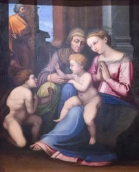 Santa família com Santa Isabel e São João Baptista