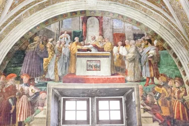 O juramento de Leão III, sala do fogo no borgo