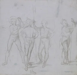 Grupo de quatro soldados em pé, c1503.