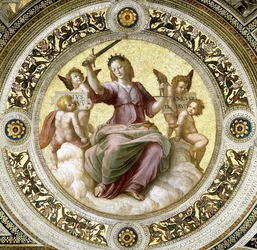 Lady Justice Fresco na Stanza della Segnatura, ca 1510-1511.