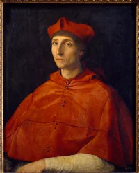 Retrato de um Cardeal - Pintura de Raffaello Sanzio dit Raphael